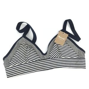 NEW Madewell Cotton Modal Bra Wire Free Stripe